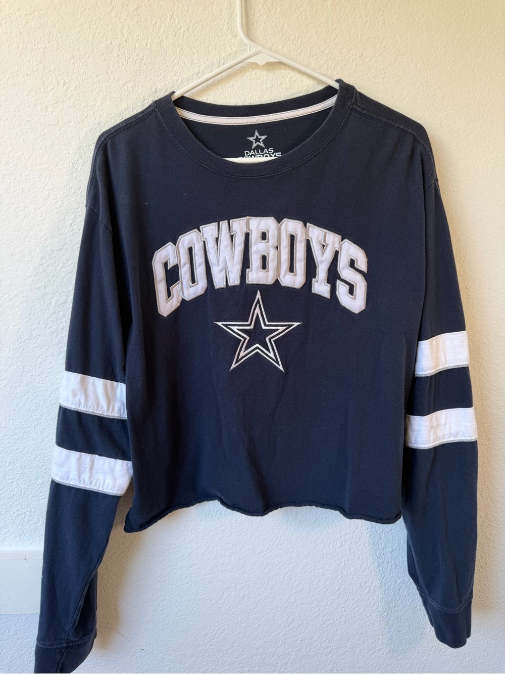 Dallas Cowboys Longsleeve Cropped Shirt Womens Large